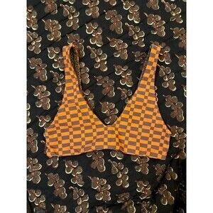 Acacia Swim Top Sports Bra Orange Size Small